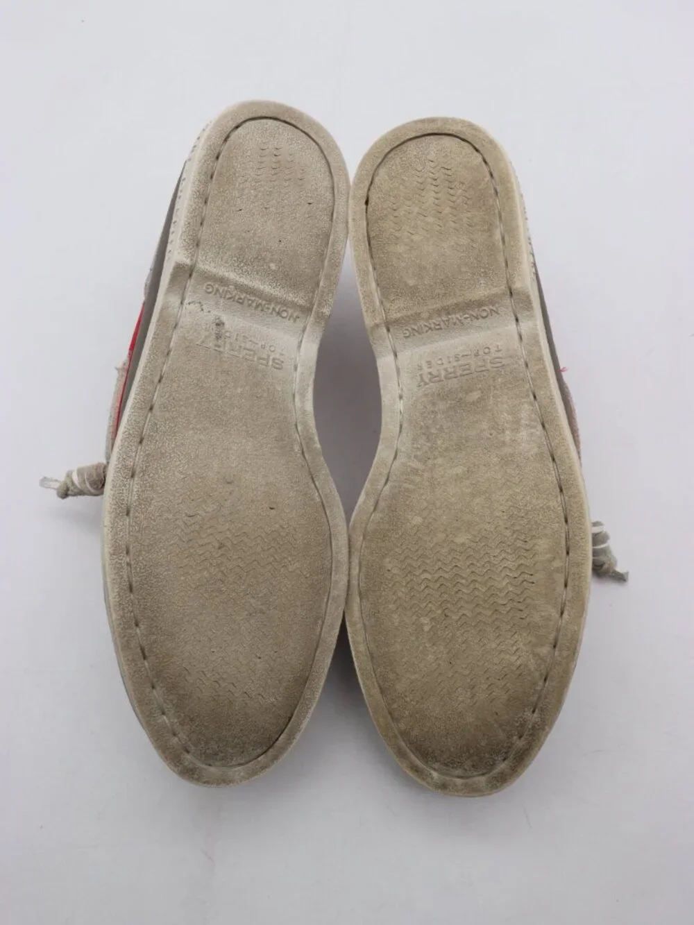 Sperry Gold Cup 2 Eye Boat Shoes Mens Size 7 Gray Red Leather Deck Casual